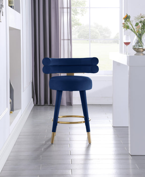 Fitzroy Navy Velvet Counter Stool - Just Furniture (PA) - Multi Location