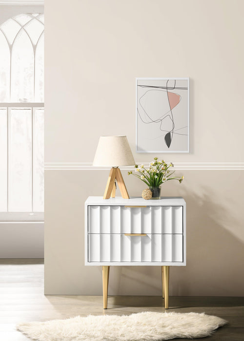 Modernist White Gloss Night Stand - Just Furniture (PA) - Multi Location