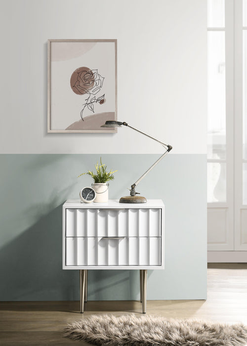 Modernist White Gloss Night Stand - Just Furniture (PA) - Multi Location