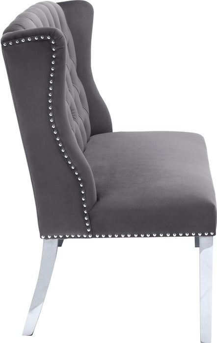 Suri Grey Velvet Settee Bench - Just Furniture (PA) - Multi Location