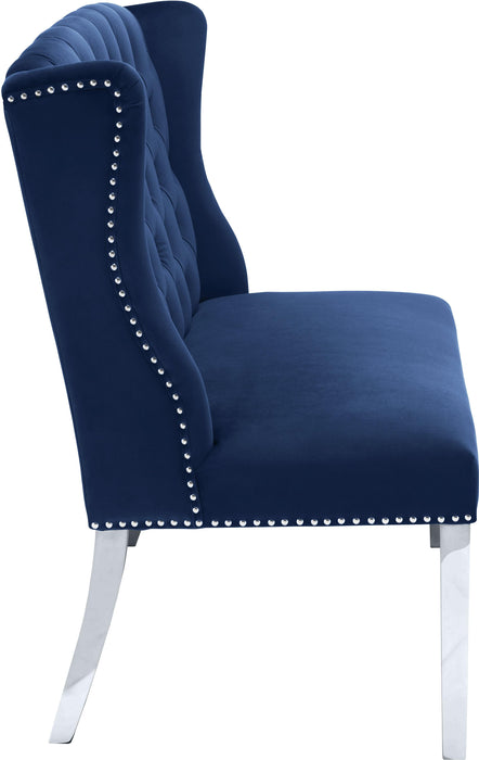 Suri Navy Velvet Settee Bench - Just Furniture (PA) - Multi Location