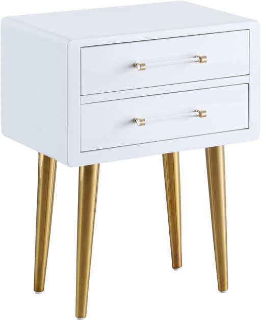 Zane White Laquer with Gold Side Table - Just Furniture (PA) - Multi Location