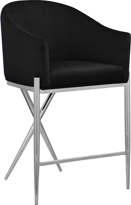 Xavier Black Velvet Counter Stool - Just Furniture (PA) - Multi Location