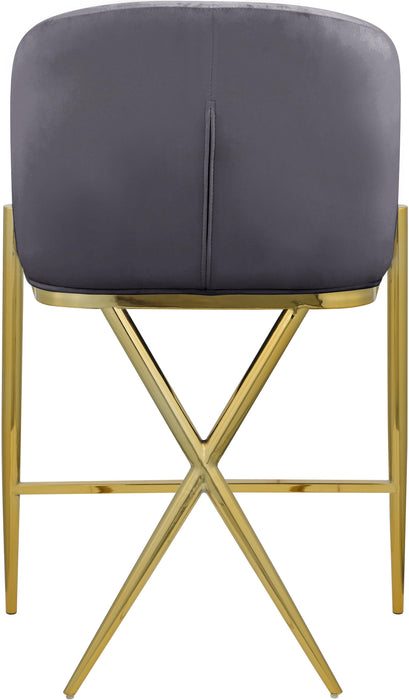 Xavier Grey Velvet Counter Stool - Just Furniture (PA) - Multi Location