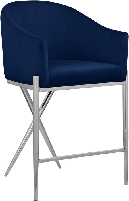 Xavier Navy Velvet Counter Stool - Just Furniture (PA) - Multi Location