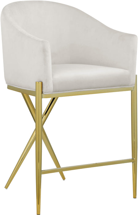Xavier Cream Velvet Counter Stool - Just Furniture (PA) - Multi Location