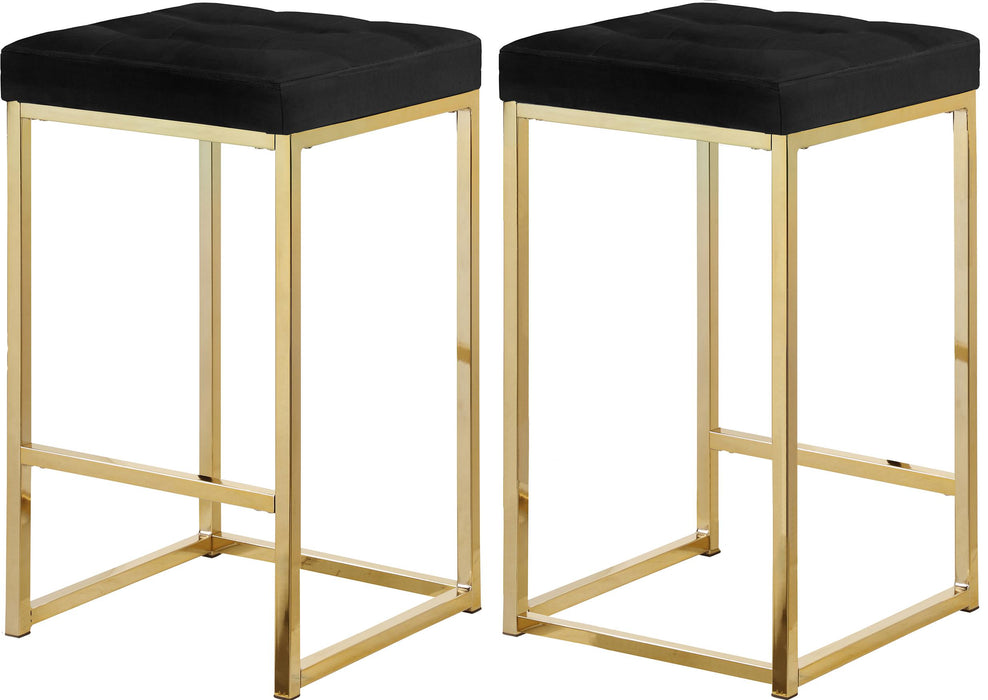 Nicola Black Velvet Stool - Just Furniture (PA) - Multi Location