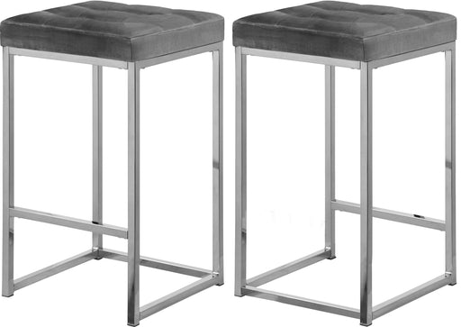 Nicola Grey Velvet Stool - Just Furniture (PA) - Multi Location