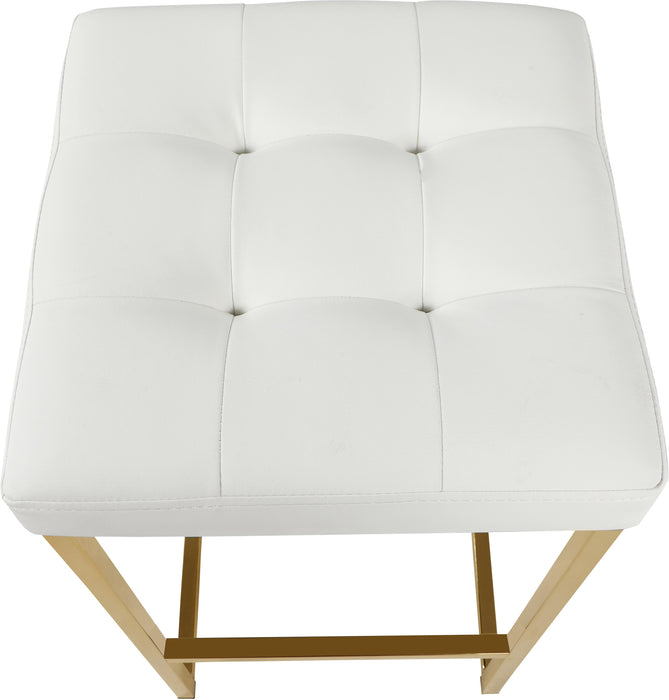 Nicola White Faux Leather Stool - Just Furniture (PA) - Multi Location