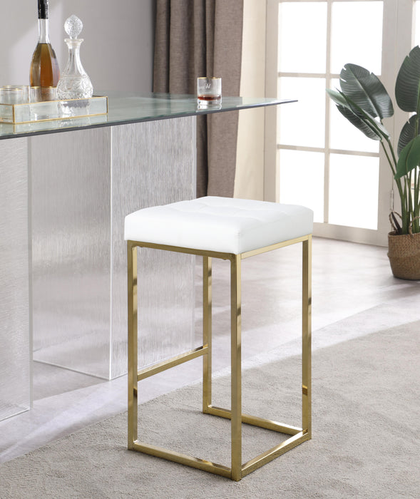 Nicola White Faux Leather Stool - Just Furniture (PA) - Multi Location