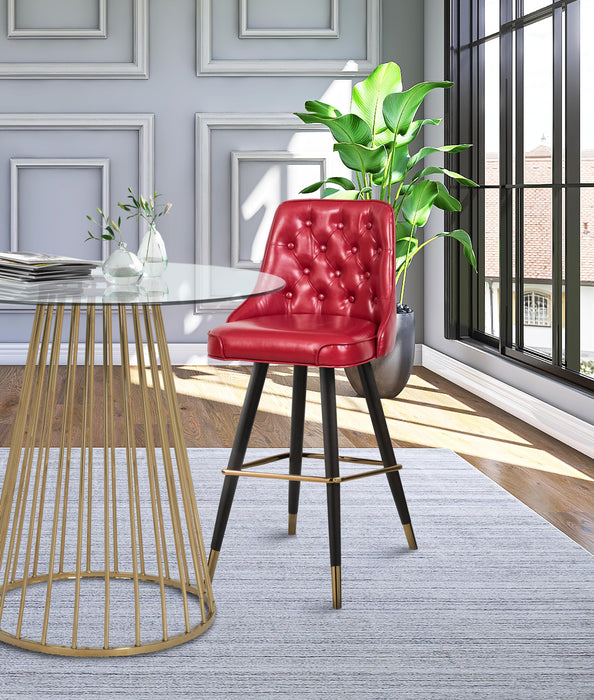 Portnoy Red Faux Leather Counter/Bar Stool - Just Furniture (PA) - Multi Location