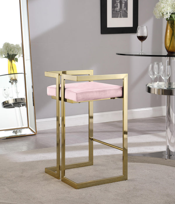 Ezra Pink Velvet Stool - Just Furniture (PA) - Multi Location