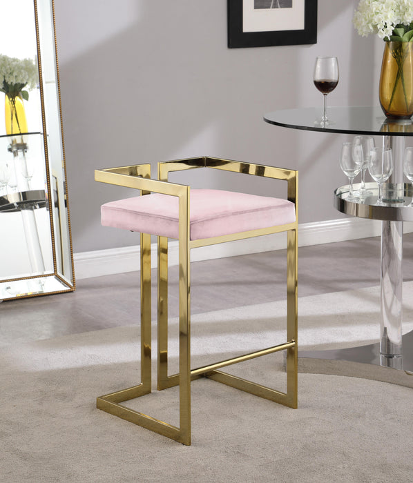 Ezra Pink Velvet Stool - Just Furniture (PA) - Multi Location