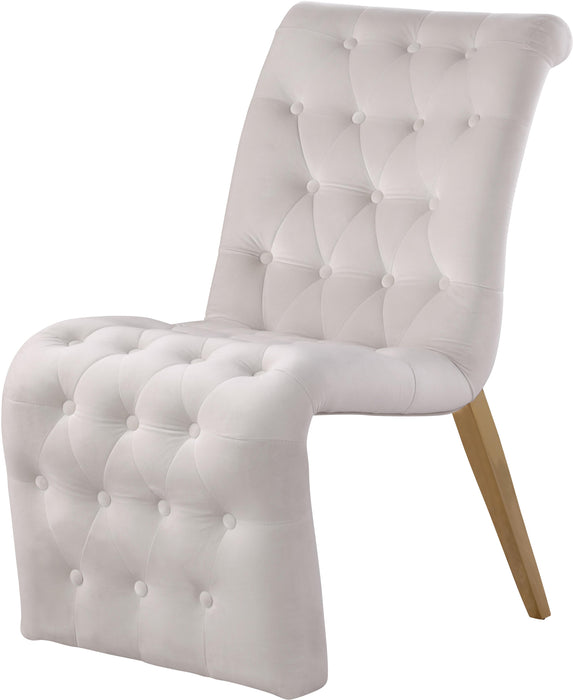 Curve Cream Velvet Dining Chair - Just Furniture (PA) - Multi Location