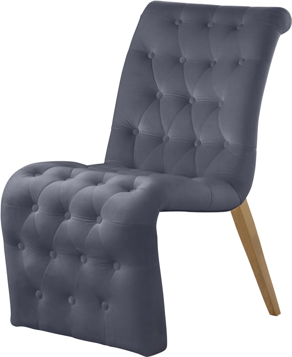 Curve Grey Velvet Dining Chair - Just Furniture (PA) - Multi Location
