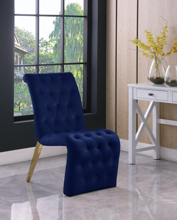 Curve Navy Velvet Dining Chair - Just Furniture (PA) - Multi Location
