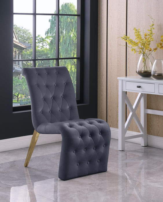 Curve Grey Velvet Dining Chair - Just Furniture (PA) - Multi Location