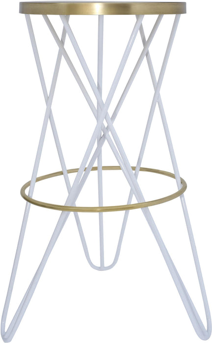 Mercury White / Gold Bar Stool - Just Furniture (PA) - Multi Location