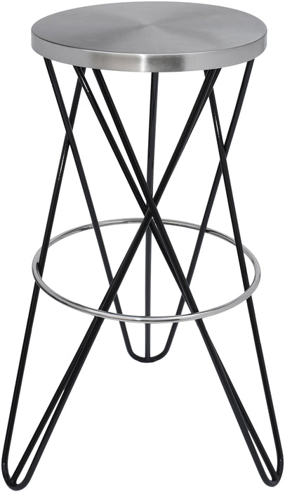 Mercury Black / Silver Bar Stool - Just Furniture (PA) - Multi Location