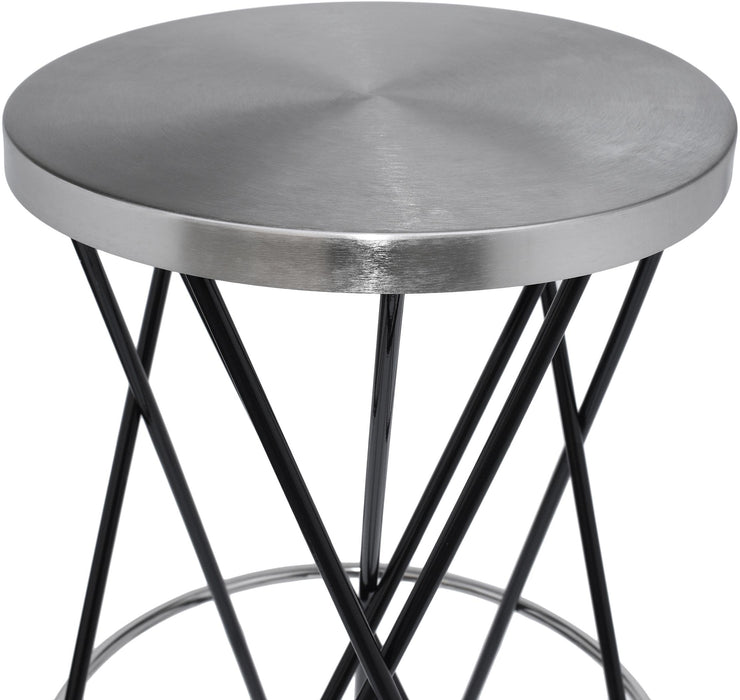 Mercury Black / Silver Bar Stool - Just Furniture (PA) - Multi Location