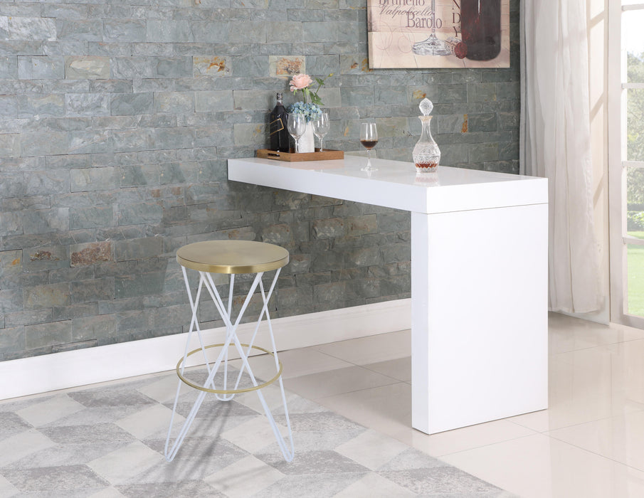 Mercury White / Gold Bar Stool - Just Furniture (PA) - Multi Location