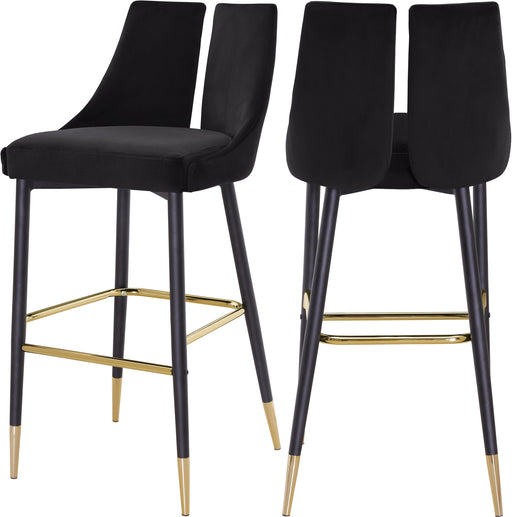 Sleek Black Velvet Stool - Just Furniture (PA) - Multi Location