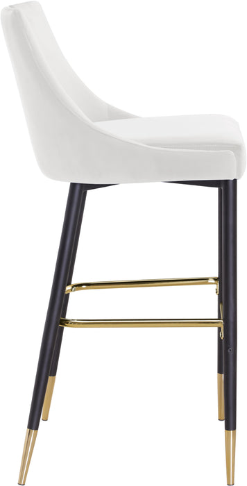 Sleek Cream Velvet Stool - Just Furniture (PA) - Multi Location