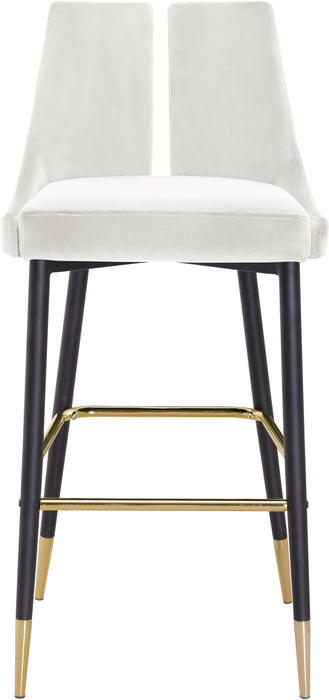Sleek Cream Velvet Stool - Just Furniture (PA) - Multi Location