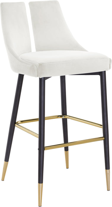Sleek Cream Velvet Stool - Just Furniture (PA) - Multi Location