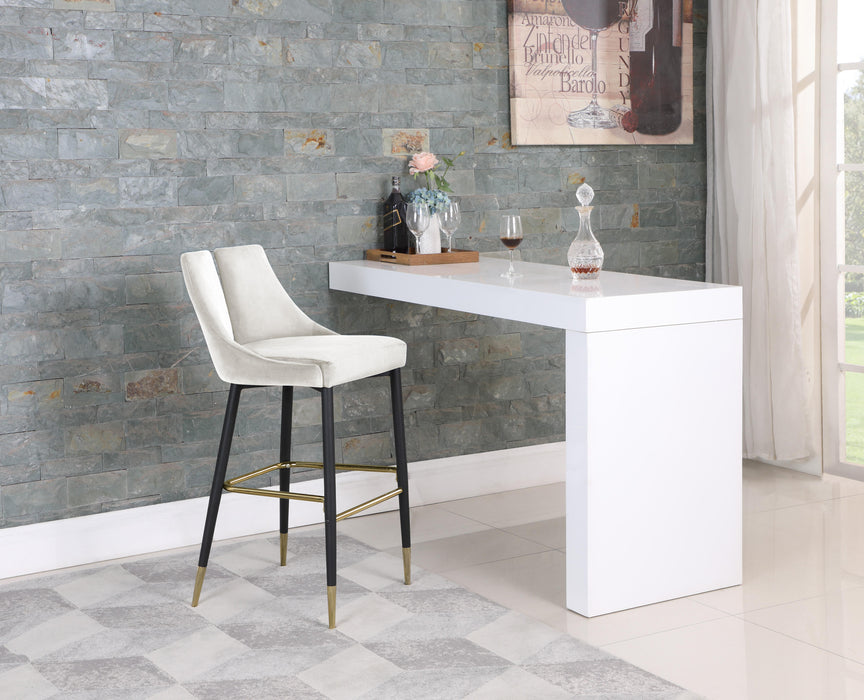 Sleek Cream Velvet Stool - Just Furniture (PA) - Multi Location