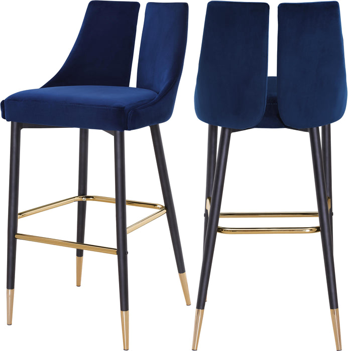 Sleek Navy Velvet Stool - Just Furniture (PA) - Multi Location