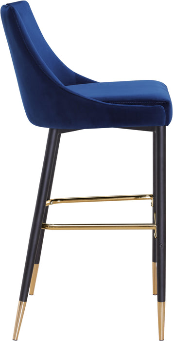 Sleek Navy Velvet Stool - Just Furniture (PA) - Multi Location
