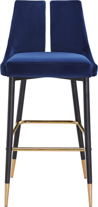 Sleek Navy Velvet Stool - Just Furniture (PA) - Multi Location