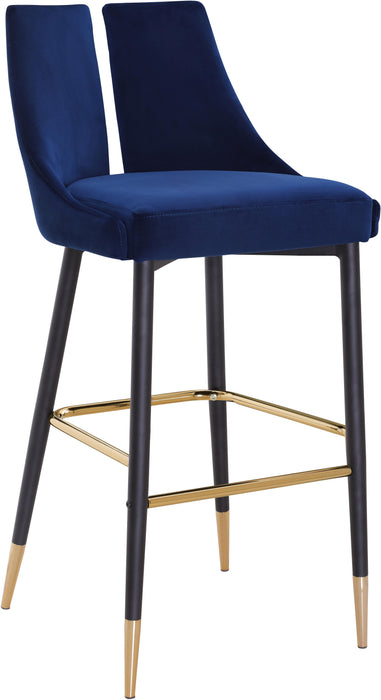 Sleek Navy Velvet Stool - Just Furniture (PA) - Multi Location