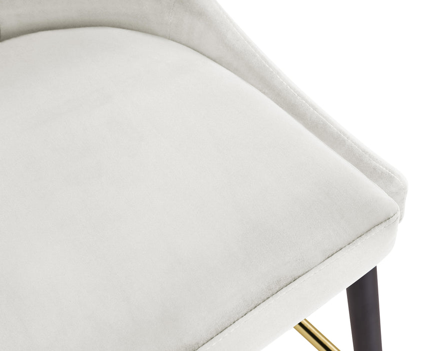 Sleek Cream Velvet Stool - Just Furniture (PA) - Multi Location