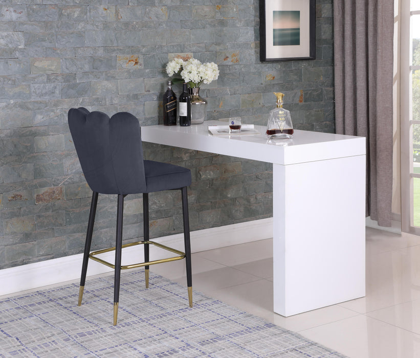 Lily Grey Velvet Stool - Just Furniture (PA) - Multi Location