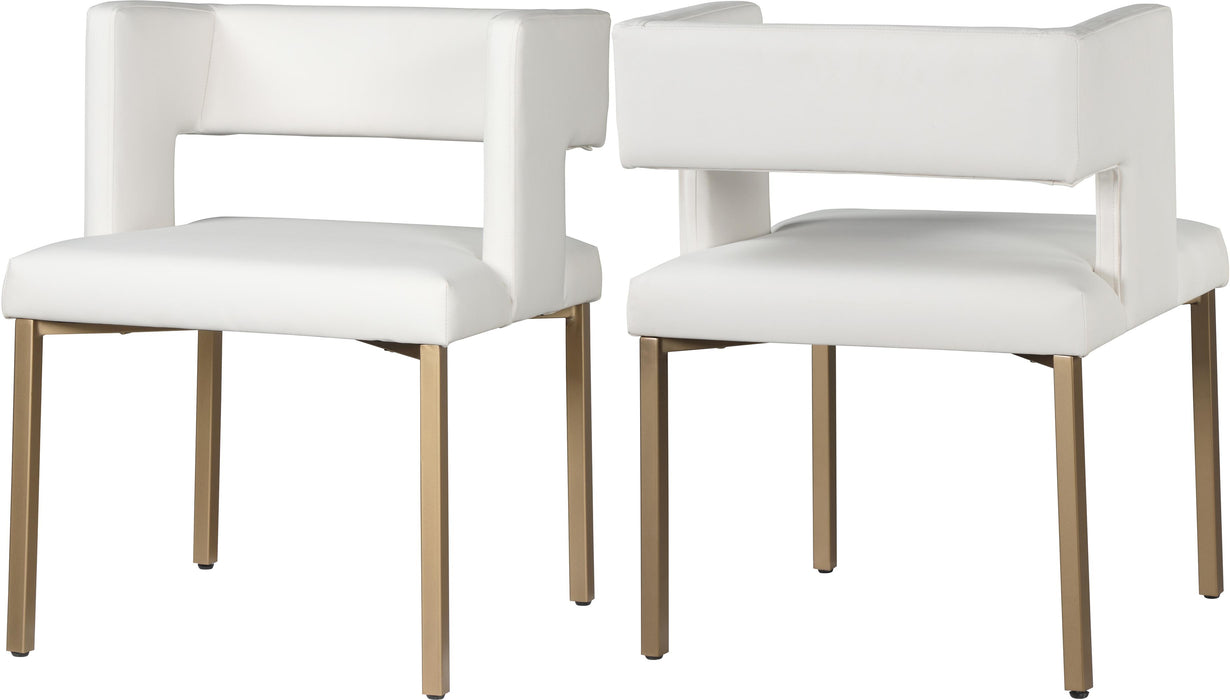 Caleb White Faux Leather Dining Chair - Just Furniture (PA) - Multi Location