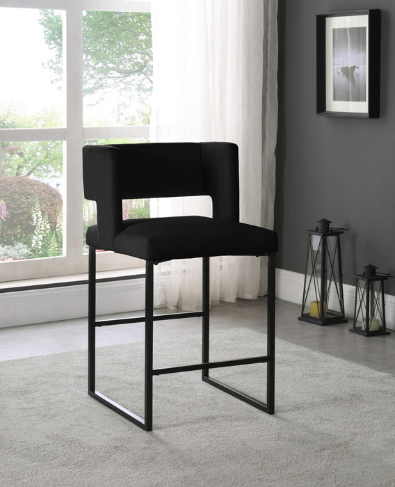 Caleb Black Velvet Counter Stool - Just Furniture (PA) - Multi Location