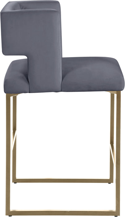 Caleb Grey Velvet Counter Stool - Just Furniture (PA) - Multi Location
