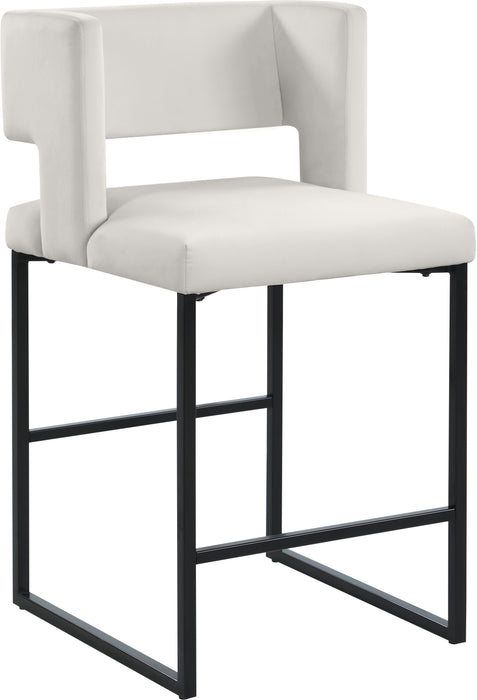 Caleb Cream Velvet Counter Stool - Just Furniture (PA) - Multi Location
