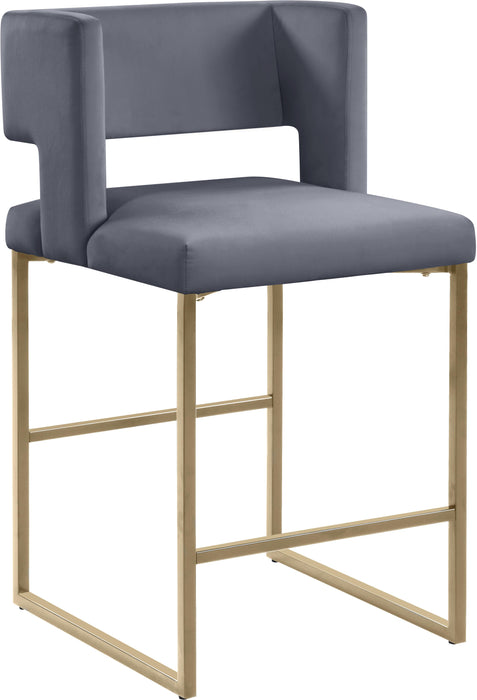Caleb Grey Velvet Counter Stool - Just Furniture (PA) - Multi Location
