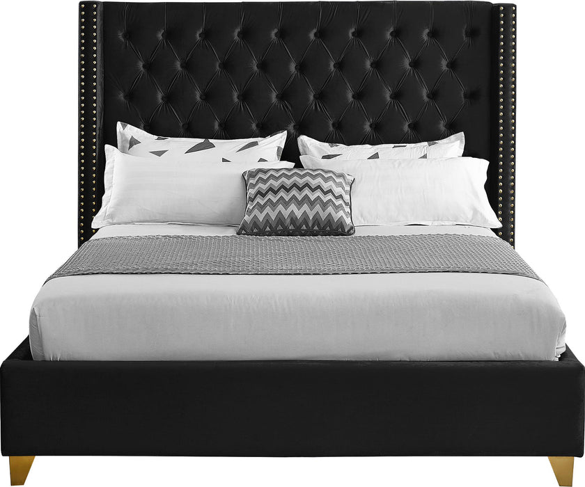 Barolo Black Velvet King Bed - Just Furniture (PA) - Multi Location