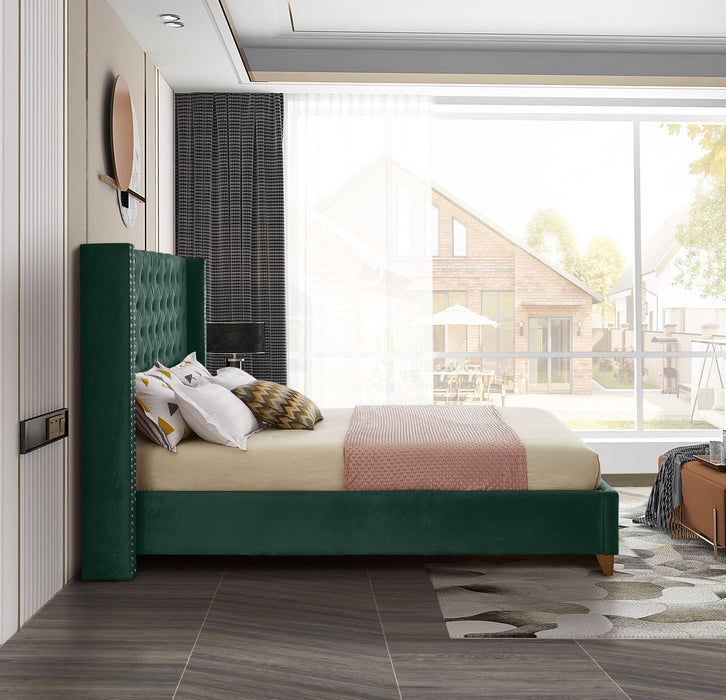 Barolo Green Velvet Queen Bed - Just Furniture (PA) - Multi Location
