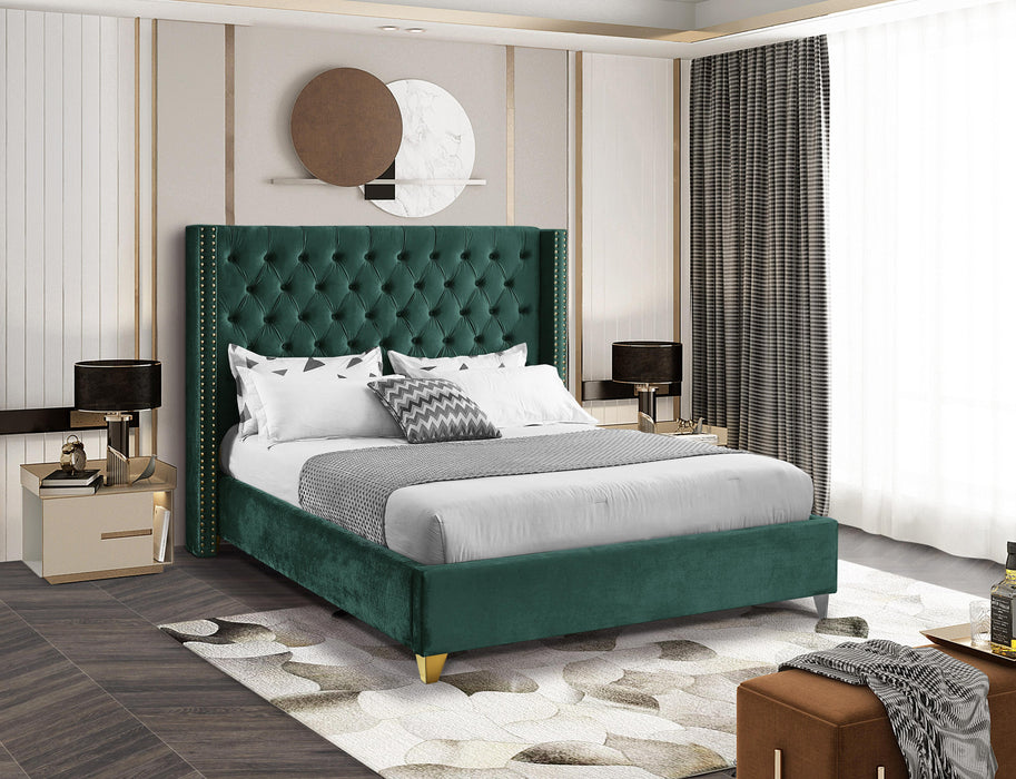 Barolo Green Velvet King Bed - Just Furniture (PA) - Multi Location