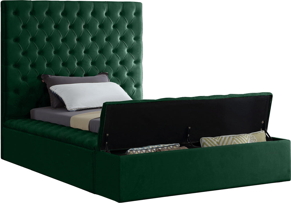 Bliss Green Velvet Twin Bed (3 Boxes) - Just Furniture (PA) - Multi Location