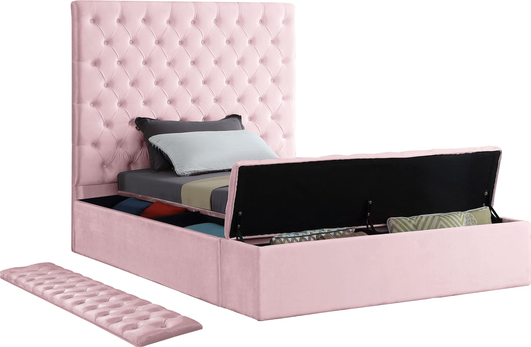 Bliss Pink Velvet Twin Bed (3 Boxes) - Just Furniture (PA) - Multi Location