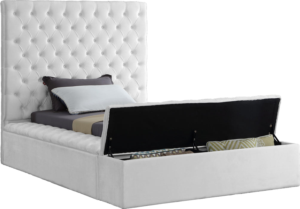 Bliss White Velvet Twin Bed (3 Boxes) - Just Furniture (PA) - Multi Location