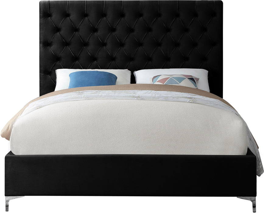 Cruz Black Velvet King Bed - Just Furniture (PA) - Multi Location