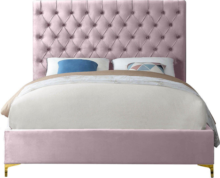 Cruz Pink Velvet Full Bed - Just Furniture (PA) - Multi Location
