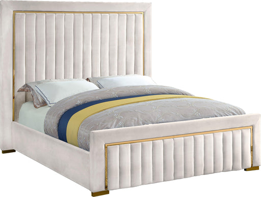 Dolce Cream Velvet Queen Bed (3 Boxes) - Just Furniture (PA) - Multi Location